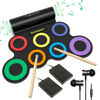Picture of ROCKSOCKI Electric Drum Set, 7-Pad Electronic Drum Set with Headphone Included, Roll-up Drum Pad For Kids, Great Holiday Xmas Birthday Gift (Dual Speakers)