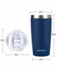 Picture of SUNWILL 20oz Tumbler with Lid, Stainless Steel Vacuum Insulated Double Wall Travel Tumbler, Durable Insulated Coffee Mug, Powder Coated Navy, Thermal Cup with Splash Proof Sliding Lid
