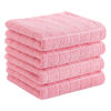 Picture of Homaxy 100% Cotton Terry Kitchen Towels(Pink, 13 x 28 inches), Checkered Designed, Soft and Super Absorbent Dish Towels, 4 Pack