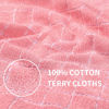 Picture of Homaxy 100% Cotton Terry Kitchen Towels(Pink, 13 x 28 inches), Checkered Designed, Soft and Super Absorbent Dish Towels, 4 Pack