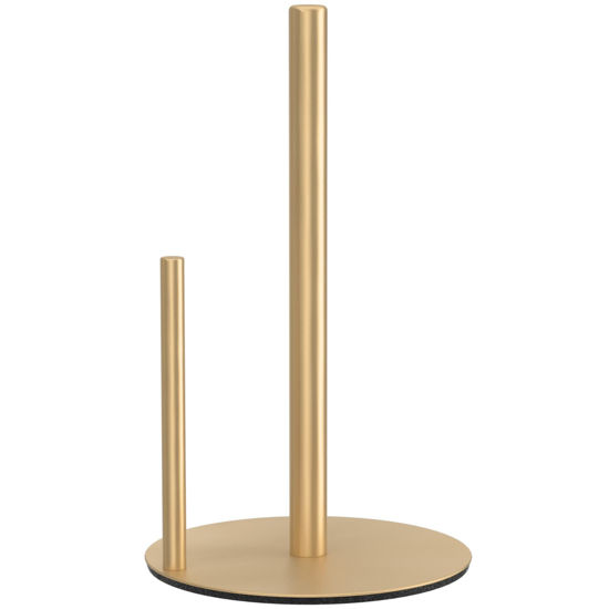 Picture of Paper Towel Holder Gold Kitchen Roll Holder, Premium Stainless Steel Paper Towel Holder for Kitchen Roll Organize, Countertop Roll Dispenser with Weighted Base