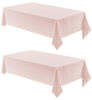 Picture of Veblandy 2 Pack Rectangle Tablecloth, 52x70 inch, Water Resistant Wrinkle Free Linen Textured Table Cloth Washable, Decorative Fabric Table Cover for Dining, Party and Camping, Pink