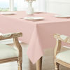 Picture of Veblandy 2 Pack Rectangle Tablecloth, 52x70 inch, Water Resistant Wrinkle Free Linen Textured Table Cloth Washable, Decorative Fabric Table Cover for Dining, Party and Camping, Pink