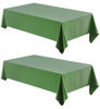 Picture of Veblandy 2 Pack Rectangle Tablecloth, 60x120 inch, Water Resistant Wrinkle Free Linen Textured Table Cloth Washable, Decorative Fabric Table Cover for Dining, Party and Camping, Green