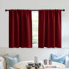 Picture of RYB HOME RV Curtains for Camper Windows - Soft Thermal Insulated Small Window Curtain Tiers for Cafe Kitchen Bedroom Basement Glass Door Window, W 42 x L 30 inches, Burgundy Red, 2 Panels