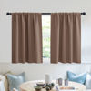 Picture of RYB HOME Short Curtains for Small Window, Energy Efficient Window Curtain Panels Room Darkening Shade Tiers Pair for Kitchen Nursery Kids Bedroom, 42 inch Width x 30 inch Length, Mocha, 2 Pcs