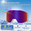 Picture of EXP VISION Ski/Snowboard Goggles for Men Women, OTG Snow Goggles Anti Fog UV Protection (Black Frame Burgundy)