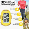 Picture of 3DFitBud Simple Step Counter Walking 3D Pedometer with Clip & Lanyard - A420S - Yellow