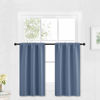 Picture of RYB HOME Bathroom Window Curtains - Super Soft Blackout Privacy Curtains for Baby Nursery Bedroom Basement Garege Workshop Kitchen Dining Living Room, W 29 x L 30, Stone Blue, 2 Pcs