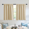 Picture of RYB HOME Blackout Curtains Tiers, Short Half Window Curtains for Bedroom, Privacy Room Darkening Curtains for Dorm Apartment RV Camper Small Door Window,W 42 in x L 30 in, Biscotti Beige, 2 Panels