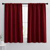 Picture of RYB HOME Small Window Curtains - Room Darkening Windows Coverings Light Block Energy Efficiency Solid Drapes for Bedroom Kitchen Dining Kids Nursery Cafe, W 42 x L 45, Burgundy Red, 2 Panels