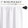 Picture of RYB HOME Window Curtains for Kitchen - Room Darkening Privacy Thermal Insulated Drapes for Bedroom Bathroom Basement, Wide 52 x Long 36, Pure White, Set of 2