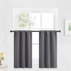 Picture of RYB HOME Blackout Curtains for Bathroom - Solid Light Block Blinds Privacy Light Block Drapes for Kitchen Cabinet Kids Nursery Bedroom Laundry Cafe Window Decor, W 29 x L 36, Grey, 1 Pair
