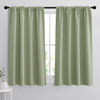 Picture of RYB HOME Room Darkening Kitchen Curtains 45 inch Length, Durable Privacy Window Drapes Thermal Insulated Panels Farmhouse Decor for Bedroom Studio Bathroom, W 42 x L 45 inches, Set of 2, Sage Green