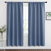 Picture of RYB HOME Bedroom Blackout Curtains - Room Darkening Noise Reducing Curtains & Drapes Solid Durable Privacy Window Treatment for Studio Living Room Playroom, W42 x L72 inch, Stone Blue, 1 Pair
