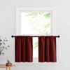 Picture of RYB HOME Short Curtains for Bathroom - Half Window Kitchen Curtains, Insulated Drapes Blackout Curtain Panels for Bedroom/Living Room, W 29 x L 24 inches Each Panel, Burgundy Red, 2 Panels