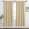Picture of RYB HOME Blackout Shades Curtains Window Dressing (Width 42 by Height 72 in, Biscotti Beige, 2 Pcs) Energy Saving Curtain Draperies Soft Solid Polyester for Kitchen Bedroom