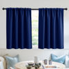 Picture of RYB HOME Small Window Tier Curtains, Light Block Privacy Solid Portable Curtains for Kitchen Cabinet Kid Bedroom Basement RV Curtains, Wide 52 x Long 36 per Panel, Marine Blue, 2 Pcs