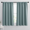 Picture of RYB HOME Small Window Blackout Curtains for Bathroom - Privacy Room Darkening Curtains Drapese Rod Pocket Energy Smart Decor for Kitchen Bedroom, 42 inches Wide x 54 inches Long, Dusty Blue, 1 Pair