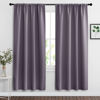 Picture of RYB HOME Living Room Curtains Blackout - Light Block Energy Efficiency Small Window Treatment Drapes for Kitchen Dining Baby Nursery Farmhouse Decor, W 42 x L 72 inch, Greyish Purple, 2 Panels