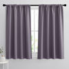 Picture of RYB HOME Bedroom Curtains Blackout - Light Block Energy Efficiency Small Window Treatment Drapes for Kitchen Dining Baby Nursery Morden Decor, W 42 x L 54 inch, Greyish Purple, 2 Panels
