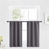 Picture of RYB HOME Blackout Tier Curtains for Kitchen, Solid Half Window Curtain Tiers for Bedroom Energy Saving Privacy Shade for RV Camper Bathroom Basement, Width 29 x Length 30 inches, Grey, 2 Pieces