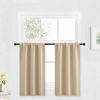 Picture of RYB HOME Blackout Curtains Short - Privacy Energy Efficient Window Curtain Panels Room Darkening Shade Tiers Pair for Kitchen Nursery Kids Bedroom, Wide 29 x Long 30 inch, Biscotti Beige