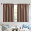 Picture of RYB HOME Blackout Curtain Set - Solid Country Curtains Sunlight Glare Block Noise Reduce Drapes for Bedroom Kitchen Cafe Basement RV Cargo Window, 52 x 36 inch Long, Cappuccino, 2 Pcs