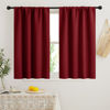 Picture of RYB HOME Kitchen Curtains 45 inch Length 2 Panels Set, Privacy Assured Drapes Room Darkening Small Window Treatment for Cafe Bathroom, W34 x L45 inch, Burgundy Red