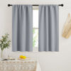 Picture of RYB HOME Kitchen Curtains 45 inch Length 2 Panels Set, Privacy Assured Drapes Room Darkening Small Window Treatment for Cafe Bathroom, W29 x L45 inch, Silver Grey