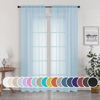 Picture of OWENIE Light Blue Sheer Curtains 84 inches Long for Bedroom Living Room 2 Panels Set, Privacy Rod Pocket Light Filtering Voile Sheer Curtains, Airy Farmhouse Curtains, 42Wx84L inch, Sky Blue