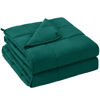 Picture of yescool Weighted Blanket for Adults (15 lbs, 60" x 80", Dark Green) Cooling Heavy Blanket for Sleeping Perfect for 140-160 lbs, Queen Size Breathable Blanket with Premium Glass Bead, Machine Washable