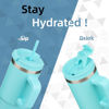 Picture of Konokyo 30 oz Tumbler with Handle and 2 Straws,2 in 1 Lid Insulated Water Bottle Stainless Steel Travel Coffee Mug,Turquoise
