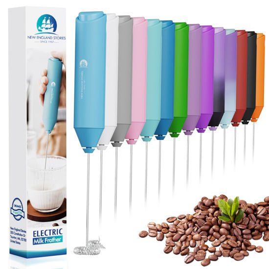 Picture of Powerful Milk Frother Handheld Foam Maker, Mini Whisk Drink Mixer for Coffee, Cappuccino, Latte, Matcha, Hot Chocolate, No Stand, Sky Blue