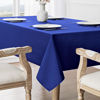 Picture of Veblandy 2 Pack Rectangle Tablecloth, 60x104 inch, Water Resistant Wrinkle Free Linen Textured Table Cloth Washable, Decorative Fabric Table Cover for Dining, Party and Camping, Royal Blue