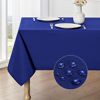 Picture of Veblandy 2 Pack Rectangle Tablecloth, 60x104 inch, Water Resistant Wrinkle Free Linen Textured Table Cloth Washable, Decorative Fabric Table Cover for Dining, Party and Camping, Royal Blue
