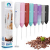 Picture of Powerful Milk Frother Handheld Foam Maker, Mini Whisk Drink Mixer for Coffee, Cappuccino, Latte, Matcha, Hot Chocolate, No Stand, White