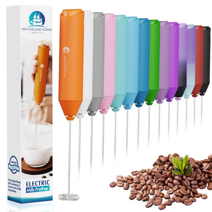 Picture of Powerful Milk Frother Handheld Foam Maker, Mini Whisk Drink Mixer for Coffee, Cappuccino, Latte, Matcha, Hot Chocolate, No Stand, Coral