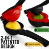 Picture of Zulay Metal 2-In-1 Lemon Squeezer Manual - Sturdy, Max Extraction Hand Juicer Lemon Squeezer Gets Every Last Drop - Easy to Clean Manual Citrus Juicer - Easy-to-Use Lemon Juicer Squeezer - Black/Red