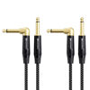 Picture of Cable Matters 2 Pack 1/4 Inch TS Straight to Right Angle Guitar Cable 15 ft, 1/4 Instrument Cable