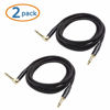 Picture of Cable Matters 2 Pack 1/4 Inch TS Straight to Right Angle Guitar Cable 15 ft, 1/4 Instrument Cable