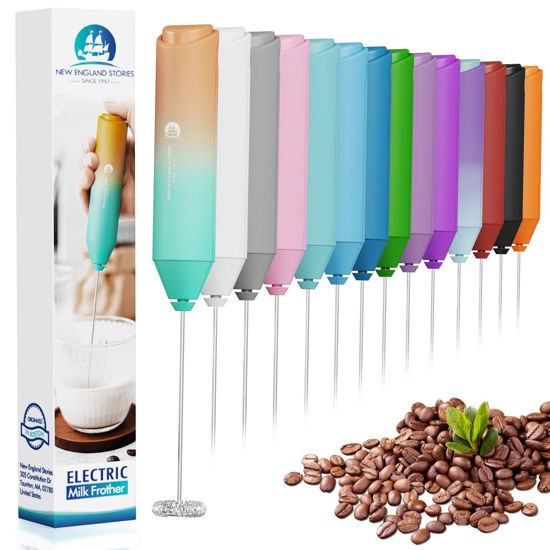 Picture of Powerful Milk Frother Handheld Foam Maker, Mini Whisk Drink Mixer for Coffee, Cappuccino, Latte, Matcha, Hot Chocolate, No Stand, Meadow