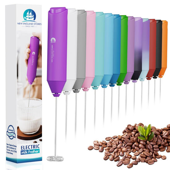 Picture of Powerful Milk Frother Handheld Foam Maker, Mini Whisk Drink Mixer for Coffee, Cappuccino, Latte, Matcha, Hot Chocolate, No Stand, Dark Orchid