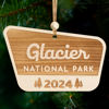 Picture of Wood National Park Ornaments, Glacier Park Ornament, USA National Park Gifts for Travelers, Adventurers, Christmas National Parks Decor for Christmas Tree, 2024 Keepsake, Gifts for Hiking Lovers