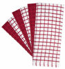 Picture of Kitchen Towels 16"x 28" | Dish Towels | Kitchen Hand Towels | Large Dishcloths Set | Highly Absorbent Tea Towel, Soft with Hanging Loop | Natural Ring Spun Cotton, 380 GSM | Red Check Design - 6 Pack