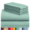 Picture of LuxClub 6 PC Queen Sheet Set, Breathable Luxury Bed Sheets, Deep Pockets 18" Eco Friendly Wrinkle Free Cooling Sheets Machine Washable Hotel Bedding Silky Soft - Light Teal Queen