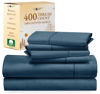 Picture of California Design Den 6-Pc King Size Sheet Set with 4 Pillowcases - Soft 400 Thread Count 100% Cotton Sheets, Cooling Sateen Weave, Luxury Deep Pocket Bedsheets Set - Peacock Blue