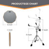 Picture of GrowDaily Drum Practice Pad Snare Drum Stand Set 12 In With Double Sided Silent Drum Pad,Drum Dampeners Gel, Drum sticks,Carrying Bag Adjustable Stand(Fits 10''-14'' Drums)