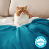 Picture of Bedsure Sherpa Fleece Blankets Queen Size for Bed - Thick and Warm, Soft Fuzzy Plush Queen Blanket for Winter, Teal, 90x90 Inches