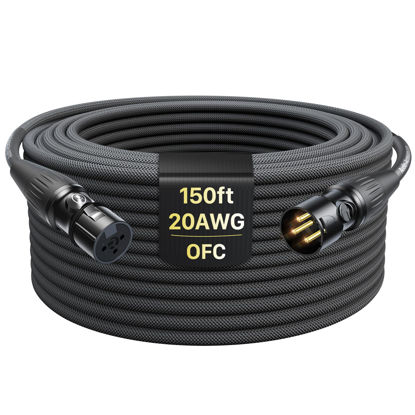 Picture of XLR Cables 150ft 1 Pack, Professional Gold-Plated Rean Connectors from Neutrik, Kevlar-Reinforced Nylon Braided XLR Microphone Cable, Mic Cable, Durable Shielded and Balanced XLR Male to Female Cord